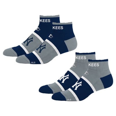 New York Yankees Starter Youth Season Opener Two-Pack Quarter Socks Set - Navy
