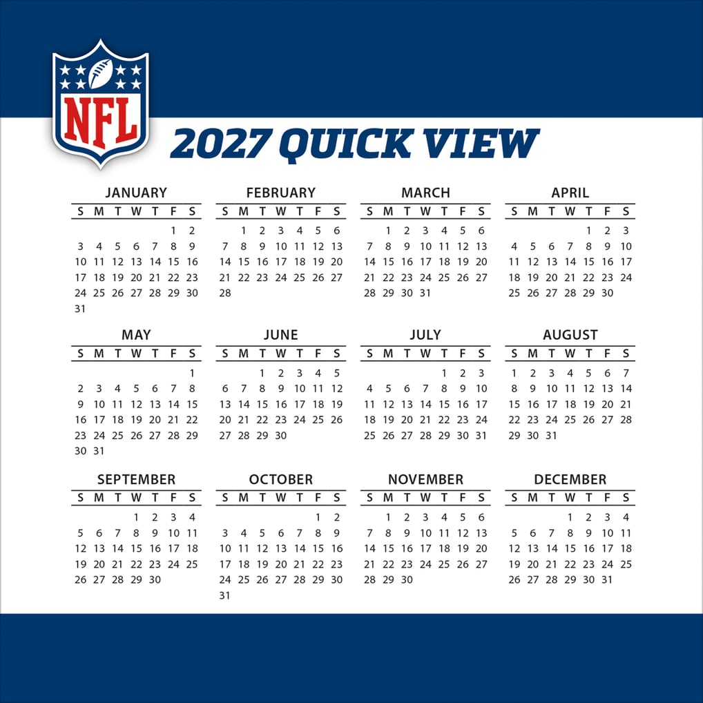 NFL Multi-Team 2027 Box Calendar