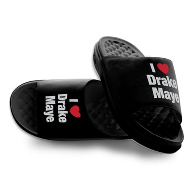 Drake Maye NFLPA ISlide x BreakingT I Heart Motive Slide Sandals - Black