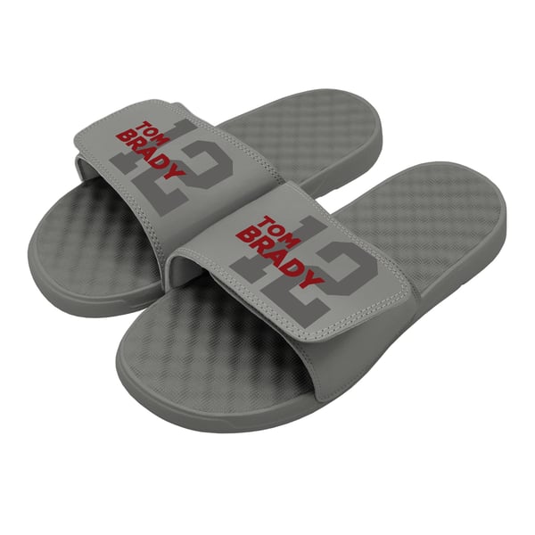 Tom Brady NFLPA ISlide Number Fan Slide Sandals - Gray display picture 1