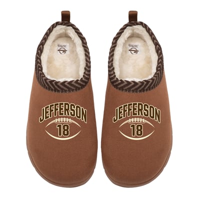 Justin Jefferson NFLPA ISlide Unisex Name & Number Stack Mission Slippers