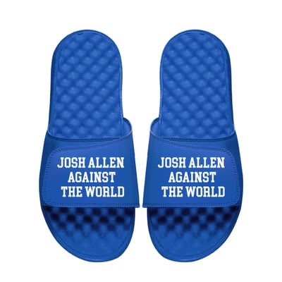 Josh Allen ISlide x BreakingT Unisex Against The World Slide Sandals - Royal