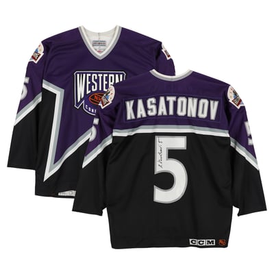 Alexei Kasatonov Western Conference Autographed Fanatics Authentic Game-Used #5 Purple Jersey from the 1994 NHL All-Star Game