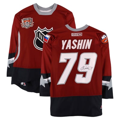 Alexei Yashin Team World Autographed Fanatics Authentic Game-Used #79 Red Jersey from the 2002 NHL All-Star Game 