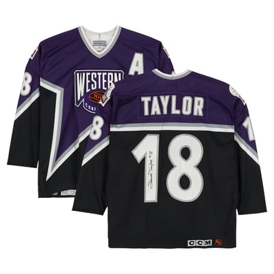 Dave Taylor Western Conference Autographed Fanatics Authentic Game-Used #18 Purple Jersey from the 1994 NHL All-Star Game
