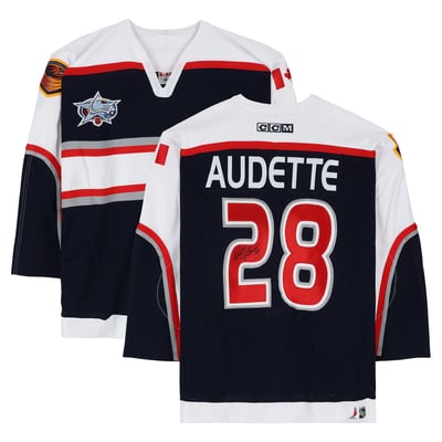 Donald Audette Team North America Autographed Fanatics Authentic Game-Used #28 Blue Jersey from the 2001 NHL All-Star Game 