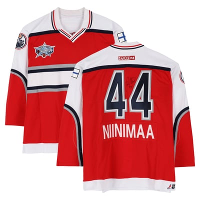 Janne Niinimaa Team World Autographed Fanatics Authentic Game-Used #44 Red Jersey from the 2001 NHL All-Star Game 