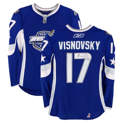 Lubomir Visnovsky Western Conference Autographed Fanatics Authentic Game-Used #17 Blue Jersey from the 2007 NHL All-Star Game 