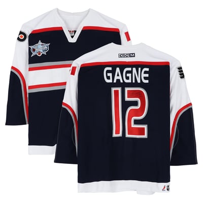 Simon Gagne Team North America Autographed Fanatics Authentic Game-Used #12 Blue Jersey from the 2001 NHL All-Star Game 