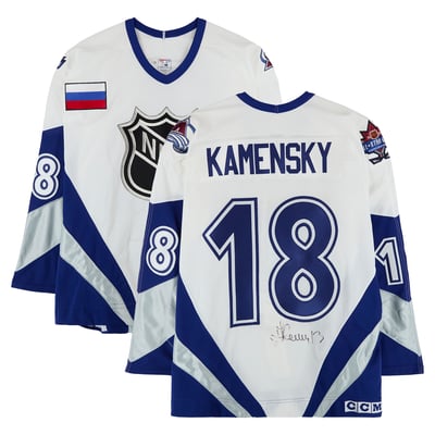 Valeri Kamensky Team World Autographed Fanatics Authentic Game-Used #18 White Jersey from the 1998 NHL All-Star Game