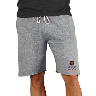 NHL Concepts Sport Vintage Logo Mainstream Tri-Blend Terry Shorts - Gray