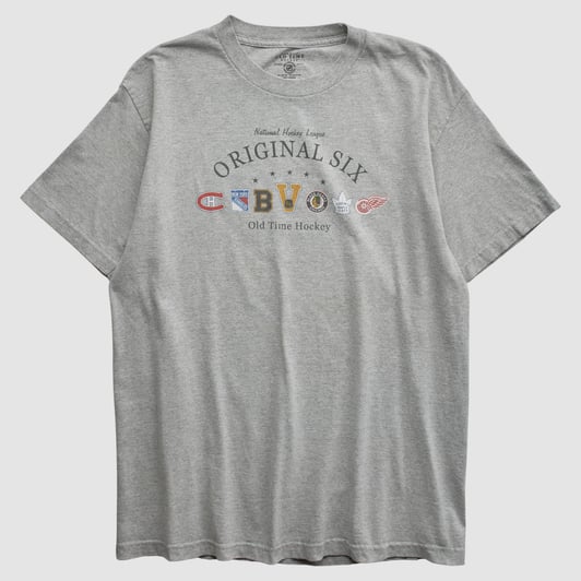NHL Original Six Old Time Hockey 2000s T-shirt - Heather Gray - S by Fanatics Real Vintage