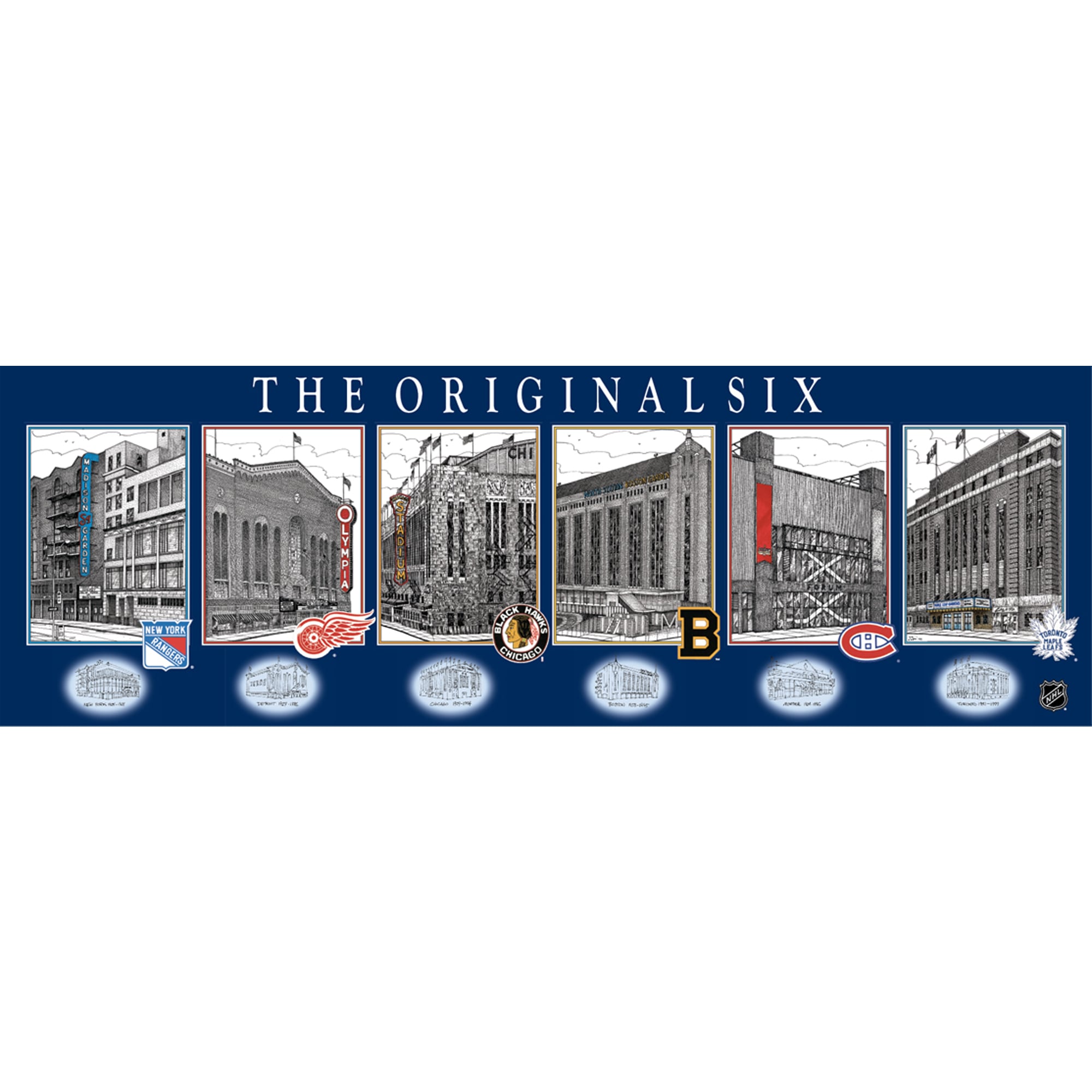 NHL The Original Six Collection 額装品 NHL The Original Six 8'' x 24'' Arena Plaque