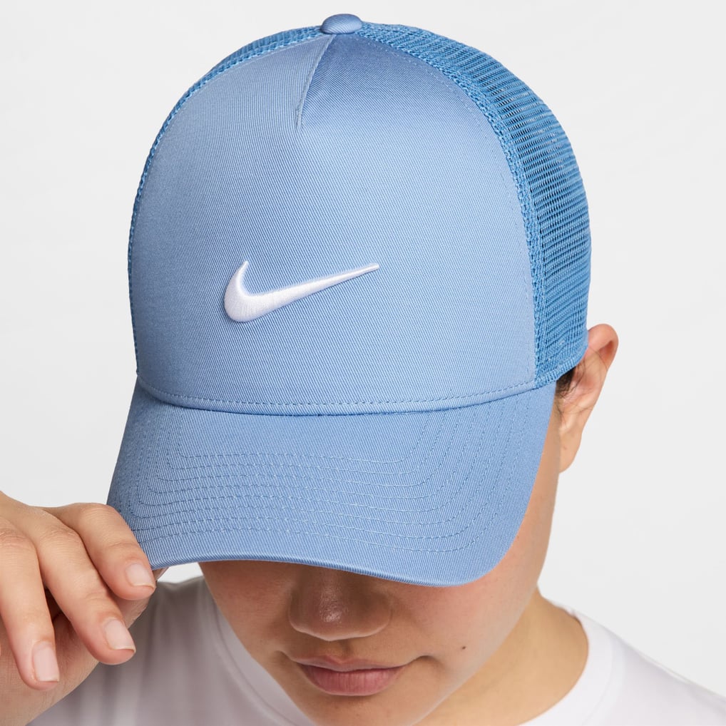 Nike Unisex Swoosh Rise Trucker Adjustable Hat - Light Blue