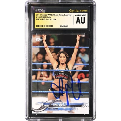 Nikki Bella WWE Autographed 2018 Topps Then, Now, Forever #154 CGC Fanatics Witnessed Authenticated Card