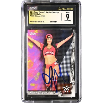 Nikki Bella WWE Autographed 2018 Topps Women's Division Evolution #23 CGC Fanatics Witnessed Authenticated 9/10 Card