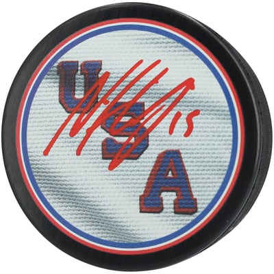 Noah Hanifin US Hockey Autographed Fanatics Authentic 2026 Winter Olympics Hockey Puck