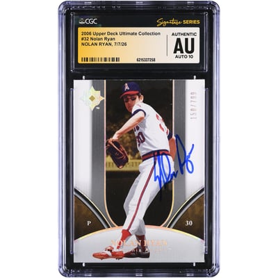 Nolan Ryan California Angels Autographed 2006 Upper Deck Ultimate Collection #32 #/799 CGC Fanatics Witnessed Authenticated AUTO 10 Card