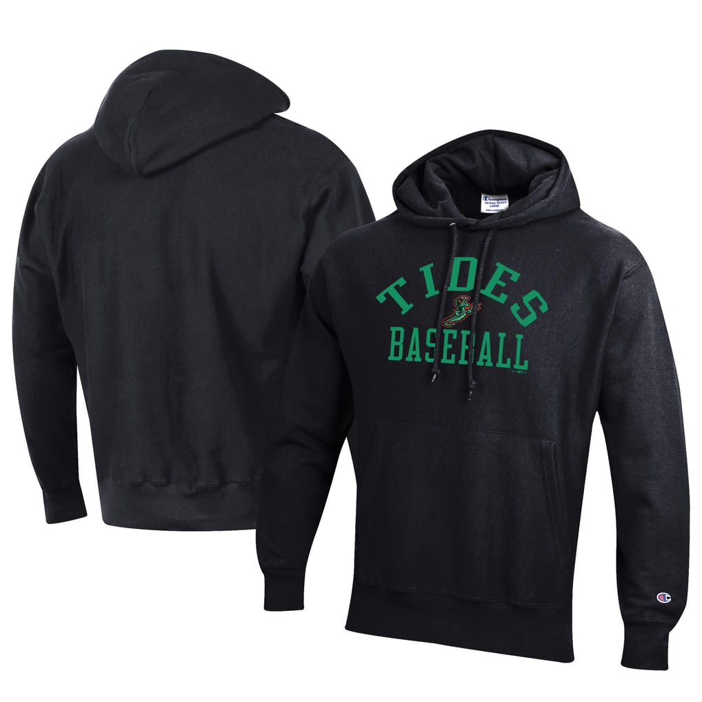 Norfolk Tides Champion Baseball Reverse Weave Pullover Hoodie - Black