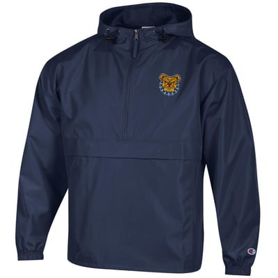 North Carolina A&T Aggies Champion Packable Half-Zip Hooded Jacket - Navy
