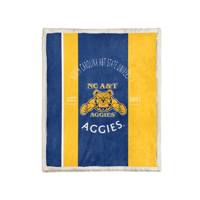 North Carolina A&T Aggies Pegasus Block Stripe 50" x 60" Ultra Cozy Sherpa Blanket