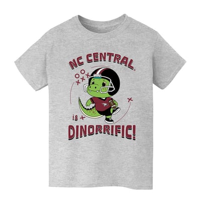 North Carolina Central Eagles Vive La Fete Youth Dinorrific T-Shirt - Gray