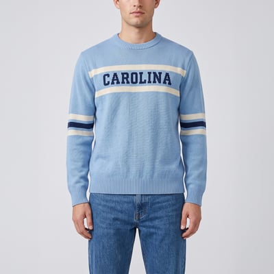  North Carolina Tar Heels Uscape Apparel  Renew Sleeve Stripe Sweater - Carolina Blue