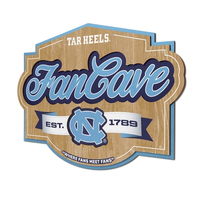 North Carolina Tar Heels Fanpoint 12.5" x 17" Fan Cave Sign