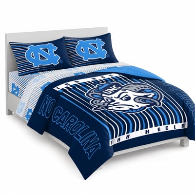 Logo Brands North Carolina Tar Heels Momentum Bed In A Bag - Queen