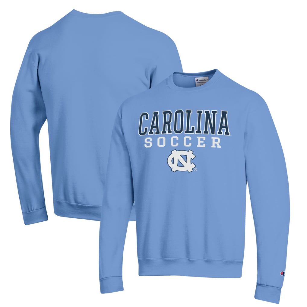 North Carolina Tar Heels Champion Soccer Stack Logo Powerblend Pullover Sweatshirt - Carolina Blue