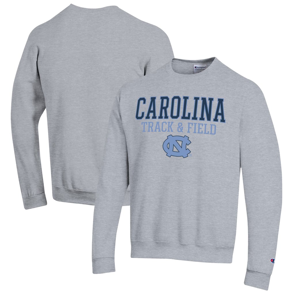  North Carolina Tar Heels Champion Track & Field Stack Powerblend Pullover Sweatshirt - Gray