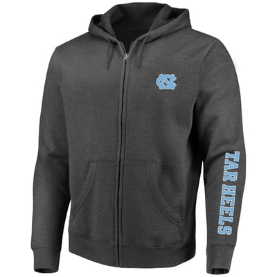 North Carolina Tar Heels Champion Big & Tall Full-Zip Hoodie - Heather Charcoal