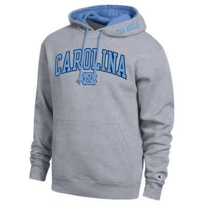  North Carolina Tar Heels Champion Arch Tackle Twill Hoodie - Heather Gray