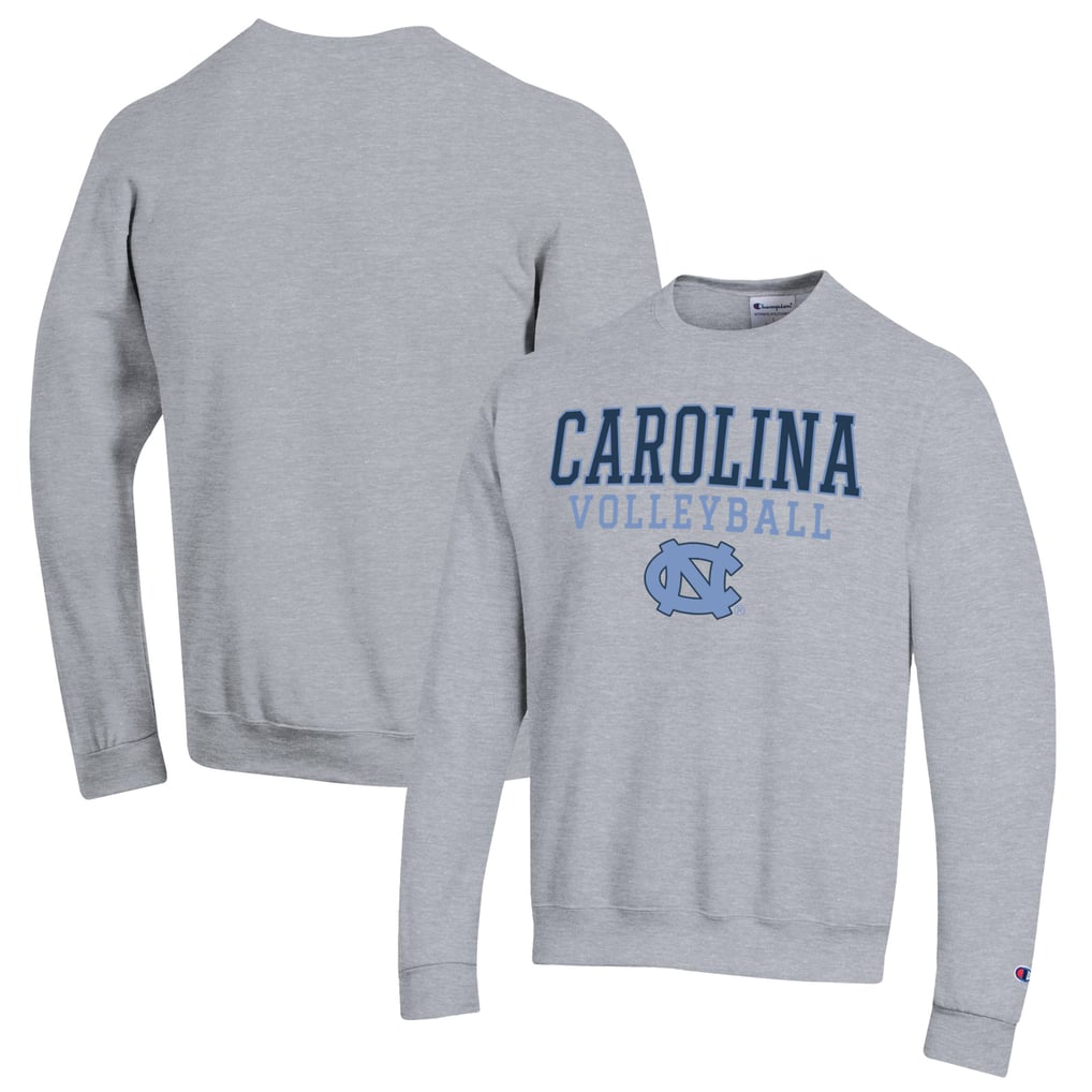 North Carolina Tar Heels Champion Stack Logo Volleyball Powerblend Pullover Sweatshirt - Heather Gray