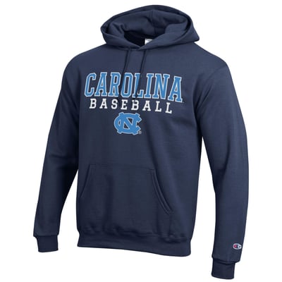  North Carolina Tar Heels Champion Baseball Stacked Pullover Hoodie - Navy