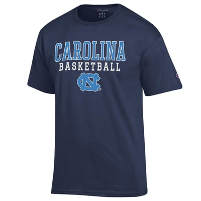 North Carolina Tar Heels Champion Basketball Stack T-Shirt - Navy