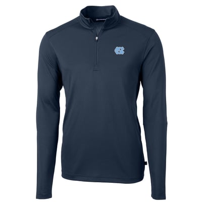 North Carolina Tar Heels Cutter & Buck Virtue Eco Pique Recycled Quarter-Zip Jacket - Navy