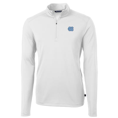 North Carolina Tar Heels Cutter & Buck Virtue Eco Pique Recycled Quarter-Zip Jacket - White