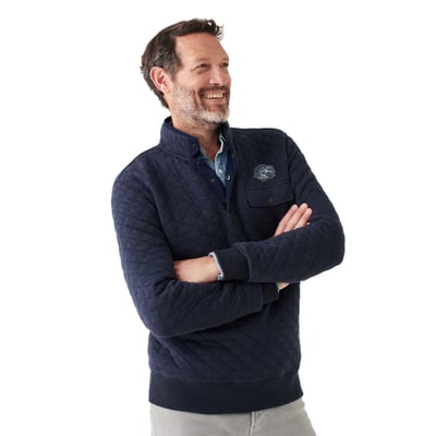 North Carolina Tar Heels FAHERTY Epic Quilted Fleece Quarter-Snap Pullover - Navy
