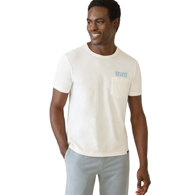 North Carolina Tar Heels FAHERTY Sunwashed Pocket T-Shirt - White