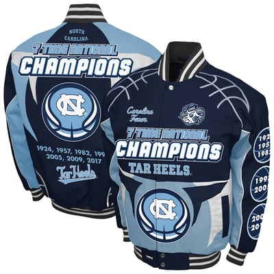 North Carolina Tar Heels Franchise Club Commemorative Cotton Twill Full-Snap Jacket - Navy