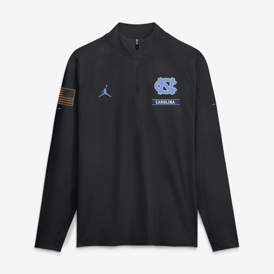 North Carolina Tar Heels Jordan Brand 2026 Military Appreciation Stride Raglan Dri-FIT Half-Zip Pullover - Black