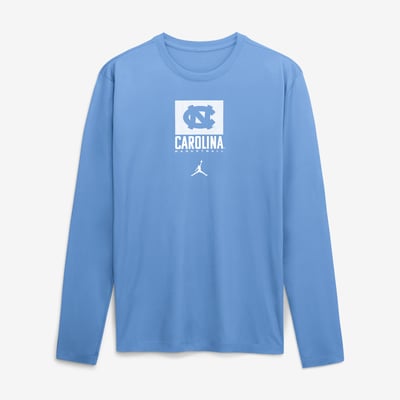 North Carolina Tar Heels Jordan Brand Courtside Legend Dri-FIT Long Sleeve T-Shirt - Carolina Blue