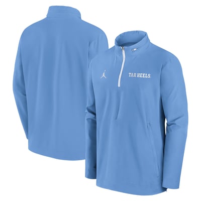 North Carolina Tar Heels Jordan Brand Sideline Coaches Lightweight Quarter-Zip Jacket - Carolina Blue