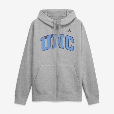  North Carolina Tar Heels Jordan Brand Primetime Full-Zip Hoodie - Heather Gray