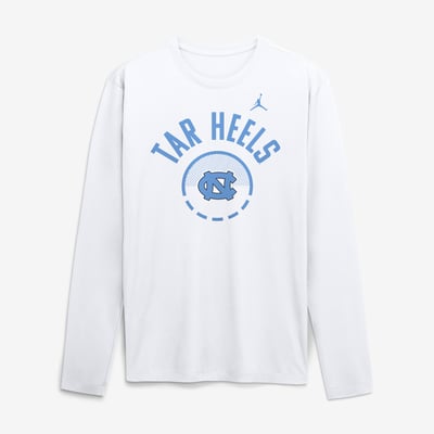 North Carolina Tar Heels Jordan Brand 2026 Courtside Basketball Shootaround Legend Dri-FIT Long Sleeve T-Shirt - White