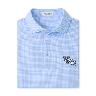  North Carolina Tar Heels Peter Millar Border Performance Jersey Polo - Carolina Blue