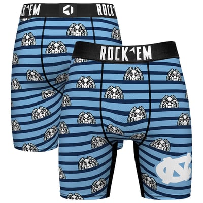  North Carolina Tar Heels Rock Em Mascot Stripes Boxer Briefs - Carolina Blue