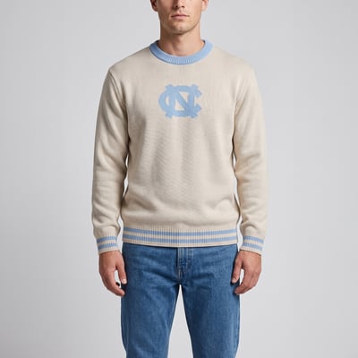  North Carolina Tar Heels Uscape Apparel Renew Varsity Sweater - Cream