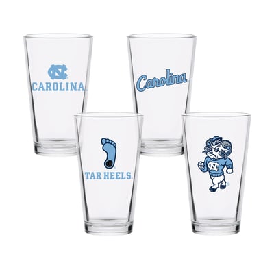 North Carolina Tar Heels 16oz. Collector Pint Glass Four-Piece Set